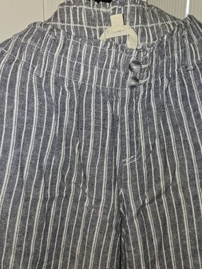 Women's Briggs Navy Stripe Casual Drawstring Pants - Medium